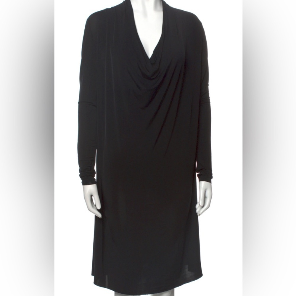 NWOT AllSaints Black Cowl Neck, Long Sleeve, Super Soft, Knee Length, Black, XS